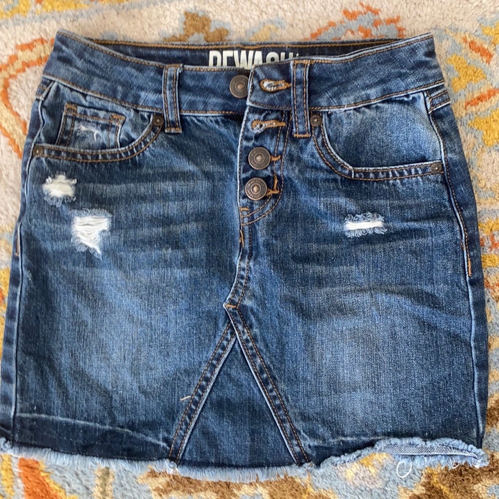 Denim mini skirt.  Tillys.